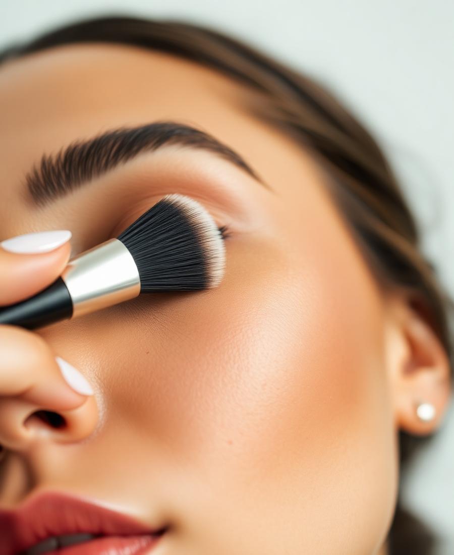 Bronze Crème buffed along the cheekbone